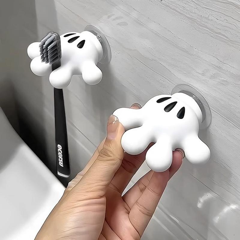 Toothbrush Holder Mickey Palm Cute Bathroom Towel Suction Cup Multi-function Hook Traceless Hook Data Cable Winder