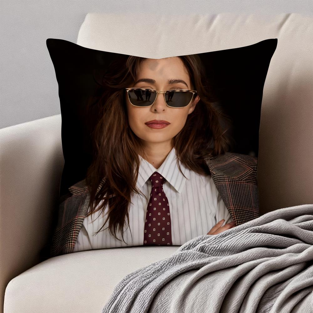 CCristin Milioti Cushion Cover Pillowcase Antidustmite Invisible Zipper Short Plush Sofa Cushion