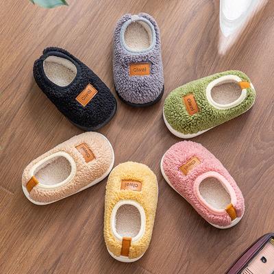 Children's Cotton Slippers Cartoon Home Velvet Warm Boys and Girls Cute Soft-soled Slippers Autumn Children's Slippers Winter New Models