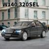 WSF1 1:24 מרצדס-בנץ W140 320SEL רכב קלאסי דגם רכב סגסוגת סאונד ואור משיכה לאחור צעצוע לילדים פריטי אספנות מתנת יום הולדת C335