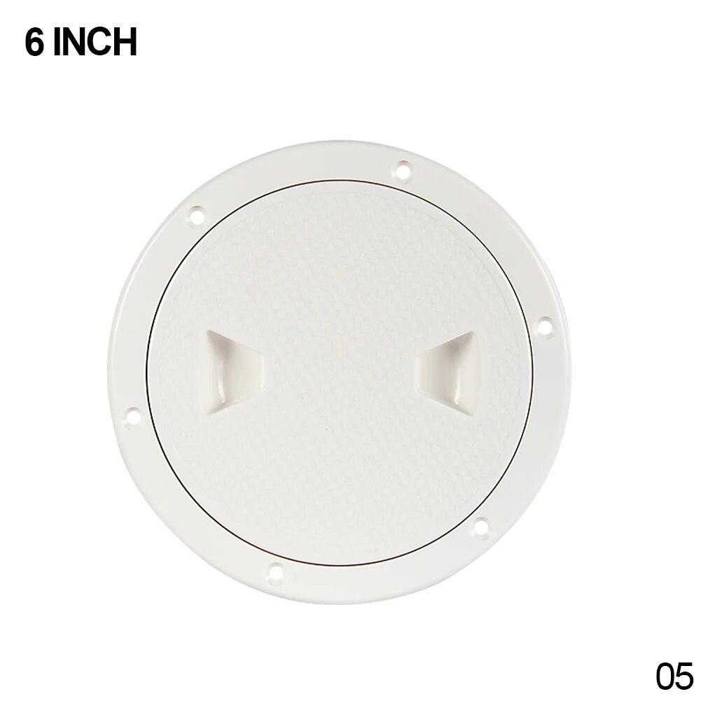 4/6/8 Inch Round Deck Inspection Access Hatch Cover Plastic White Boat Screw Out Deck Inspection Plate For Boat Yacht Marine