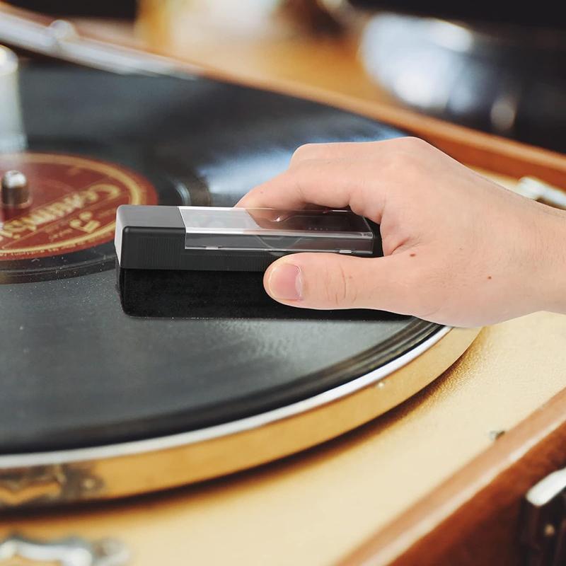 3-in-1 Anti-static Vinyl Record Brush Cleaner Dust Remover Velvet Brush for Phonograph Turntable LP Records Player Cleaning Kit