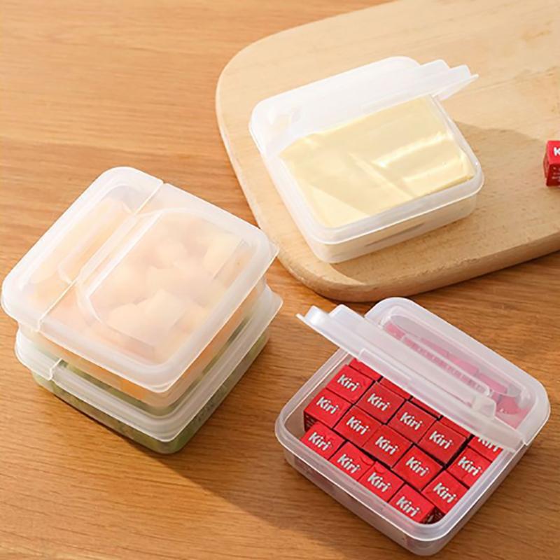 1Pc Butter Cheese Storage Box Portable Refrigerator Fruit Vegetable Fresh-Keeping Organizer Box Transparent Cheese Container