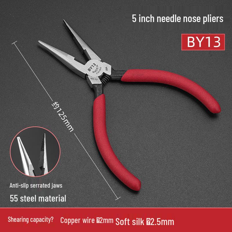 High-Quality Precision Needle Nose Pliers - 5 & 6 Inch, Handmade Jewelry Pliers, Round Bent Flat Nose, Toothless Design