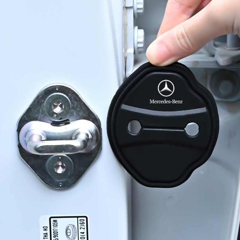 AABHZ1 Silicone Car Door Lock Covers Door Anti-Collision Soft Pads for Mercedes Benz B C E S Class A Class C200L GLC GLK CLA GLA