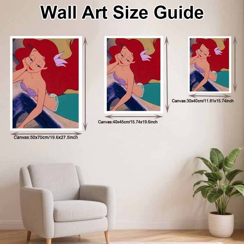Disney Diamond Painting 5D DIY Ariel Diamond Painting Art Diamond Painting Kit Adult/Beginner Gift Idea Home Decor