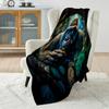 Gorilla Surrounded By Lush Greenery Pattern Blanket Flannel Material Soft Warm for All Seasons, Home Outdoor Camping Picnics RV