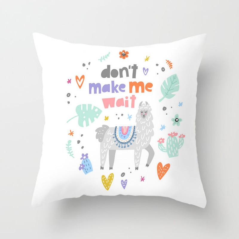 New Cartoon Alpaca Series Pillowcase Home Sofa Release Art Cushion Pillowcase Lazy People