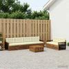 Outdoor Sofa Set with Cushions 7 pcs Natural and Cream