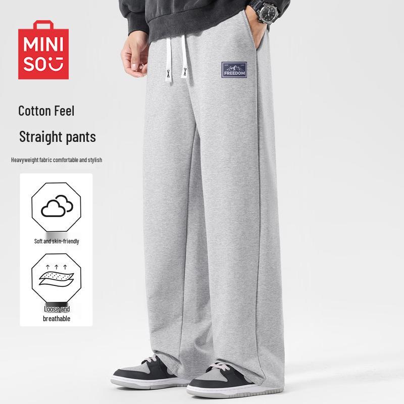 MINISO Men's Relaxed Fit Straight Leg Casual Pants