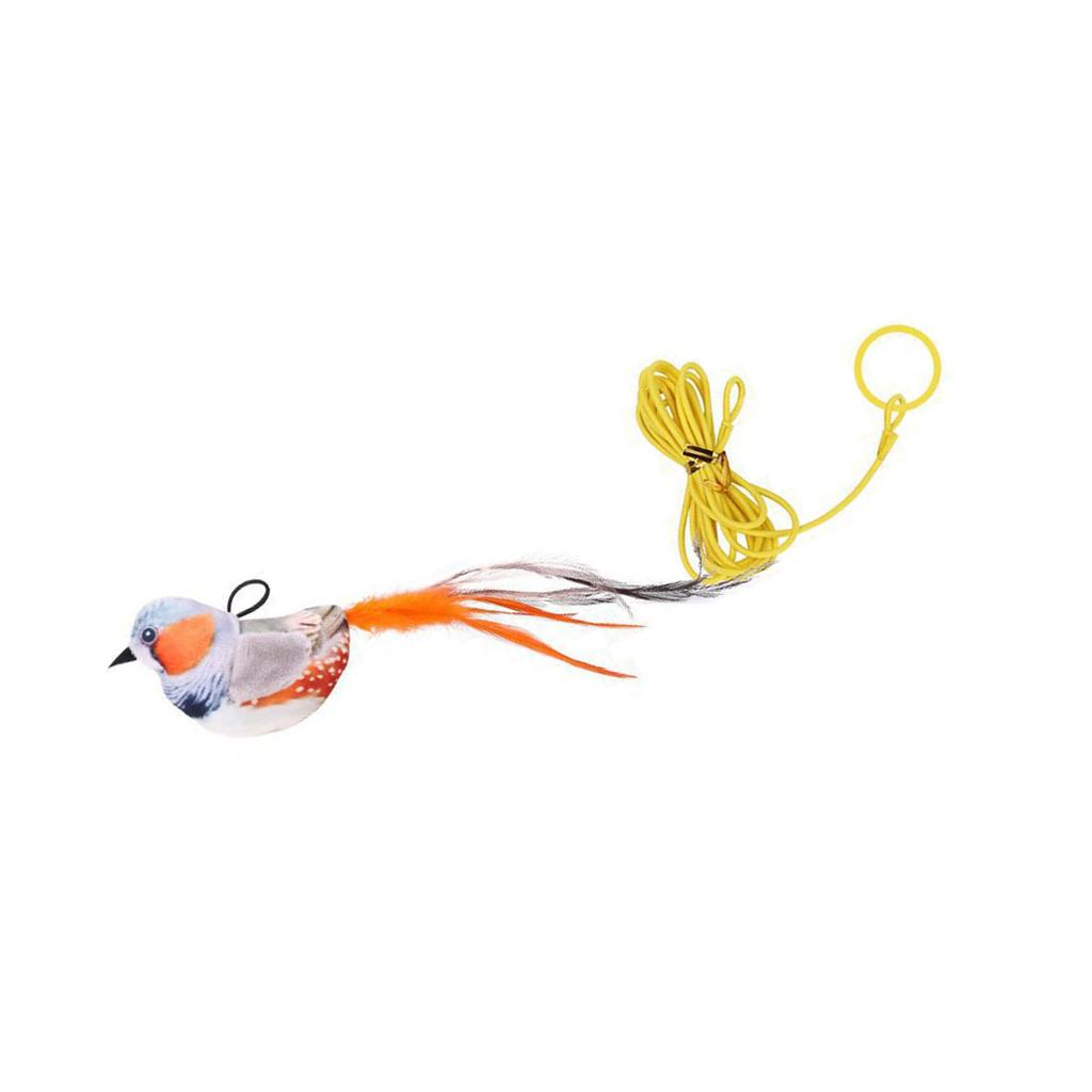 Interactive Cat Toy Set with Electronic Chirping Bird Sound Catnip Cat Feathered Brid for Indoor Cats Exercise Playset