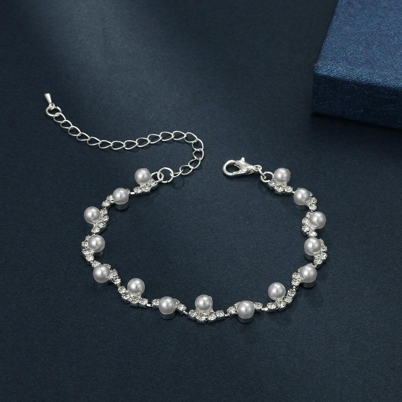 Crystal Rhinestone Necklace Earrings Bracelet Ring Jewelry Wedding Accessories Versatile Bride