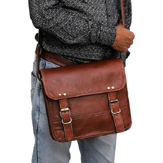 Geantă Messenger din Piele Naturală pentru iPad/Tabletă, Geantă Tip Messenger, Valizetă Mică, Geantă de Umăr Crossbody pentru Bărbați și Femei