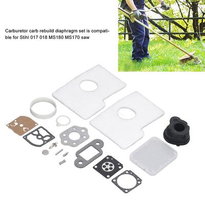 Conjunto de diafragma de carburador Kit de membrana de reparo de carburador compatível com 017 018 MS180 MS170 serras eletrônicas