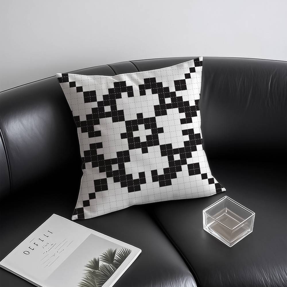Pixel-Art-Drucktextur Kissenbezug Milbendicht Verdeckter Reißverschluss Sofa Bett