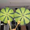 Hand-Painted Watermelon Round Fan – Summer Cool Gift for Bestie, Perfect Warm-Up Prop