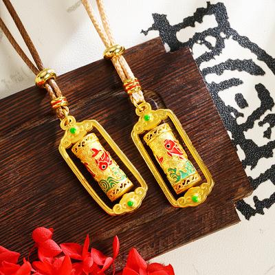 Ruyi Prayer Wheel Koi Fashion Versatile High-end Retro Jewelry Necklace Pendant