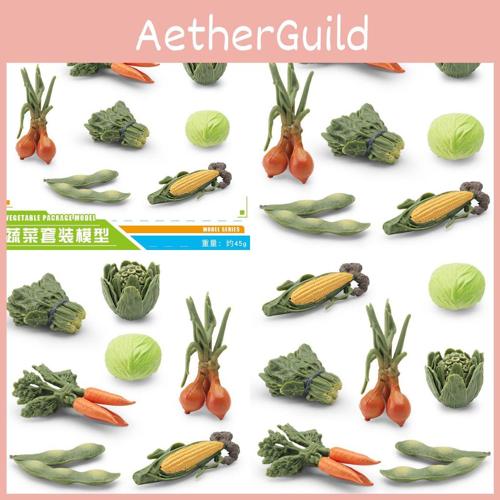 Realistic 7 Piece Vegetable Set Model Includes Spinach Carrot Corn Cabbage Onion Edamame Crafted From Durable Pvc