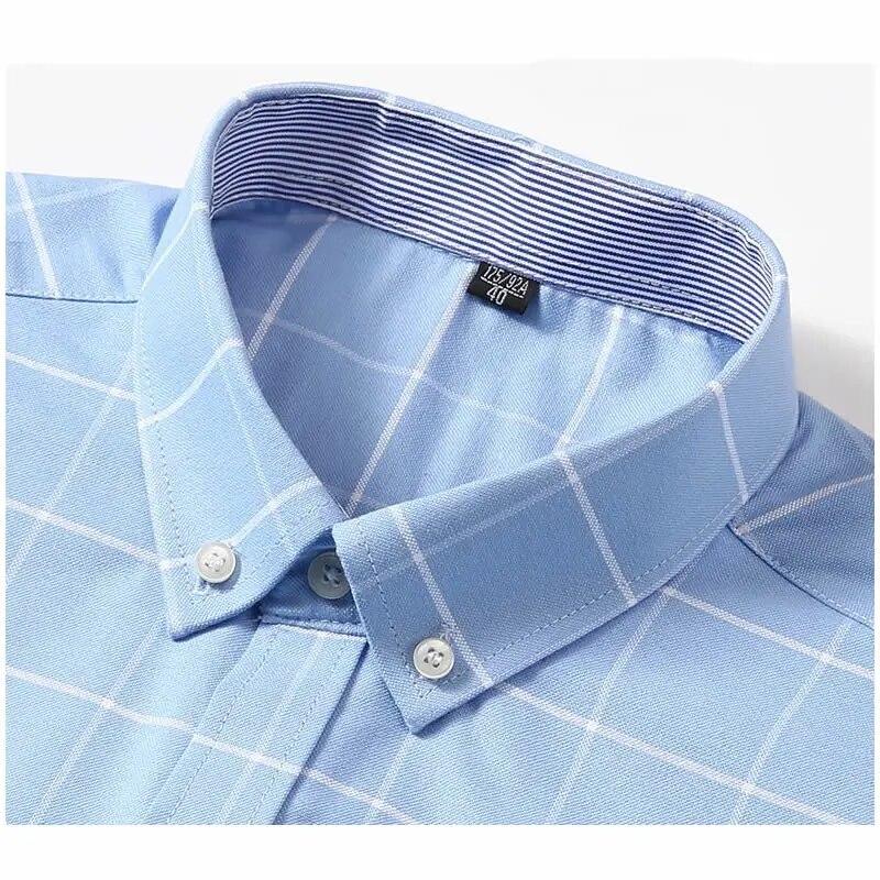 Formal Business Dress Shirts 100% Cotton Men's Long Sleeve Oxford Shirt Cotton Casual Collared Shirt