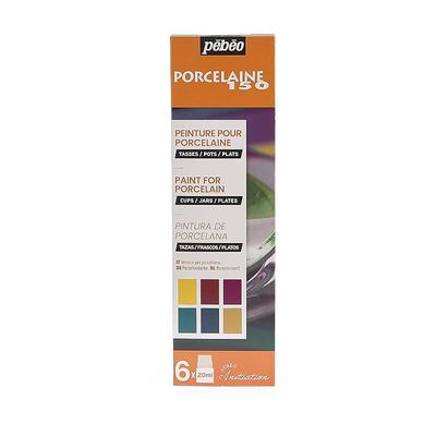Pebeo Porcelain 150 Water-Based Acrylic Paint for Ceramic (20ml X 6 Colors) Discovery Set