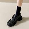 American retro small leather shoes women's 2025 autumn muffin sole platform loafers versatile and lightweight Japanese jk single shoes