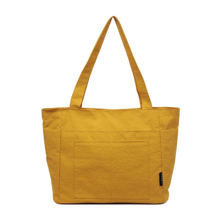 Korean Style Solid Color Canvas Tote Bag - Lightweight, Simple Design, Niche Handbag, Large Capacity Shoulder Bag