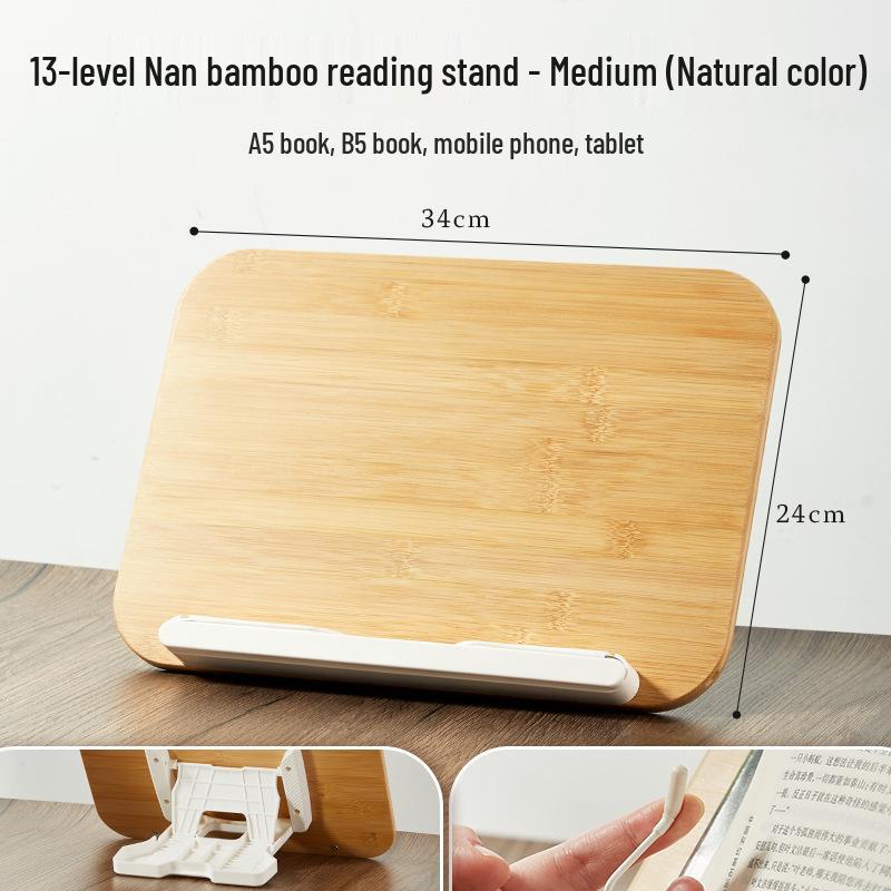 Children's Adjustable Reading Stand - Solid Wood Foldable Book Holder with Height Adjustment