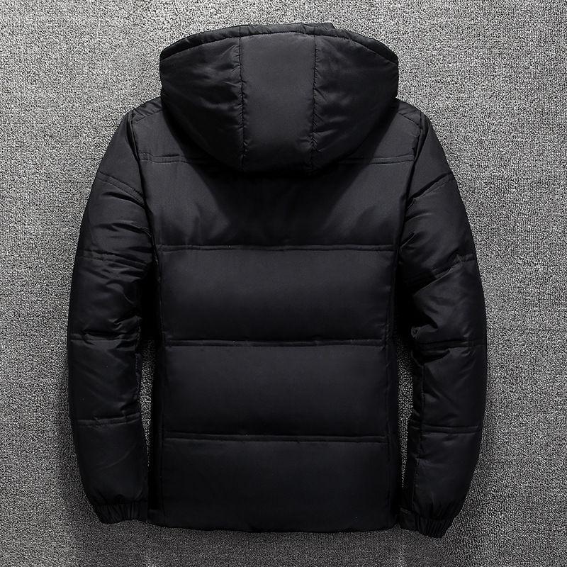 Men's European and American Winter Hooded Business Casual Warm Coat