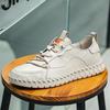 Little White Shoes Are Versatile and High-end Leather Breathable Men's Shoes Do Not Stink, the First Layer of Cowhide Soft Sole Casual Shoes for Men