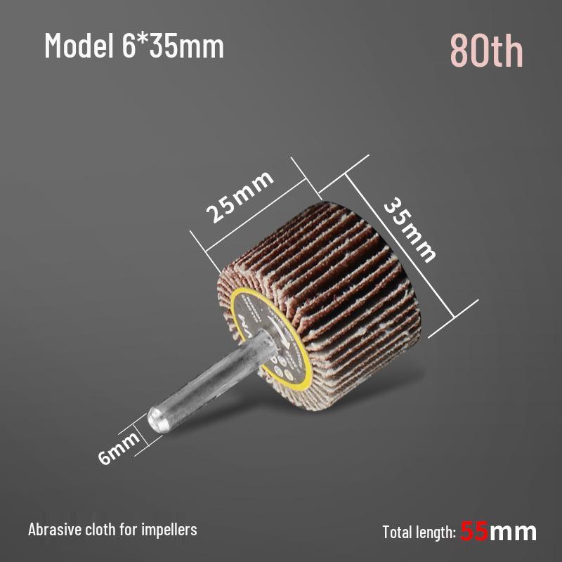 Enhanced 6mm Shank Flap Wheel for Rust Removal - Sandpaper Sand Cloth Grinding and Polishing.
