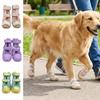 4PCS Soft Soles Pet Dog Shoes Non-slip Pet Sandals Casual Style Dog Foot Covers  Outdoor Use