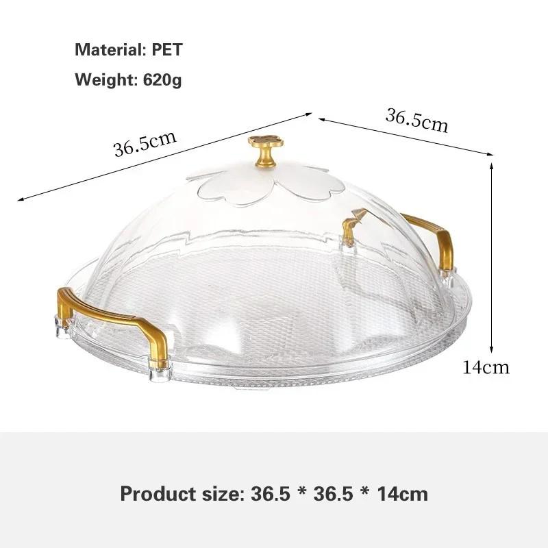 Household Tea Cups, Water Cups, Plastic Tea Trays Nordic Fruit Plate Commercial Storage Tray PET Light Luxury Circular Tray