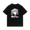 345. Washed Tee Japan Anime CALL OF THE NIGHT Nazuna Nanakusa Print Wash Cotton Tshirt Short-sleeve Tops Streetwear Korea Style Unisex Tees Oversize