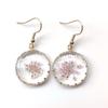 Eternal Flower Resin Dangle Earrings with Real Dried Flowers and Butterfly Star Design for Women