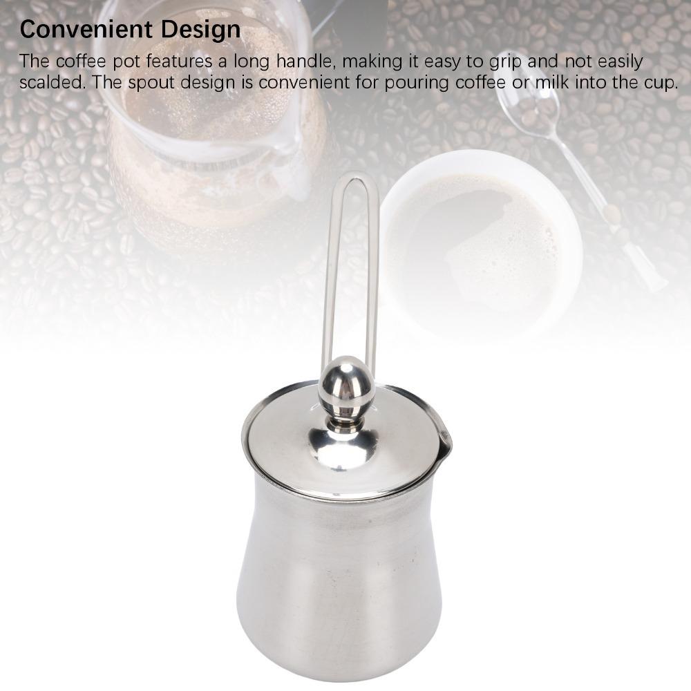450ml 15.2oz Greek Coffee Pot Stainless Steel Milk Warmer Pot Turkish Coffee Pot For Coffee Making