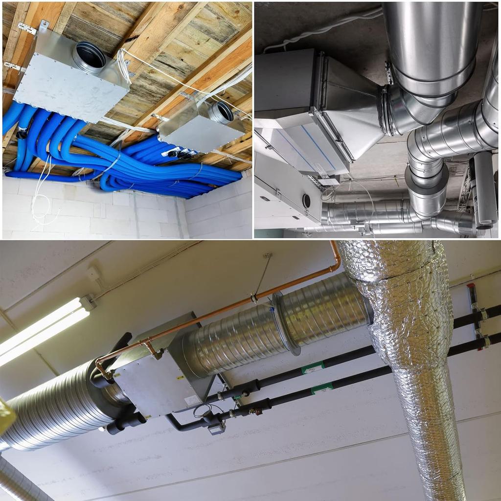 PATIKIL 4 Inch Duct Connector Flange, Metal Straight Pipe Exhaust Hose Flange for Heating Cooling Ventilation HVAC System