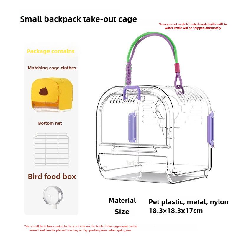 Parrot Out Cages Breathable Ornamental Out Cages Portable Outdoor Transparent Portable Bird Bags Pet Bird Supplies