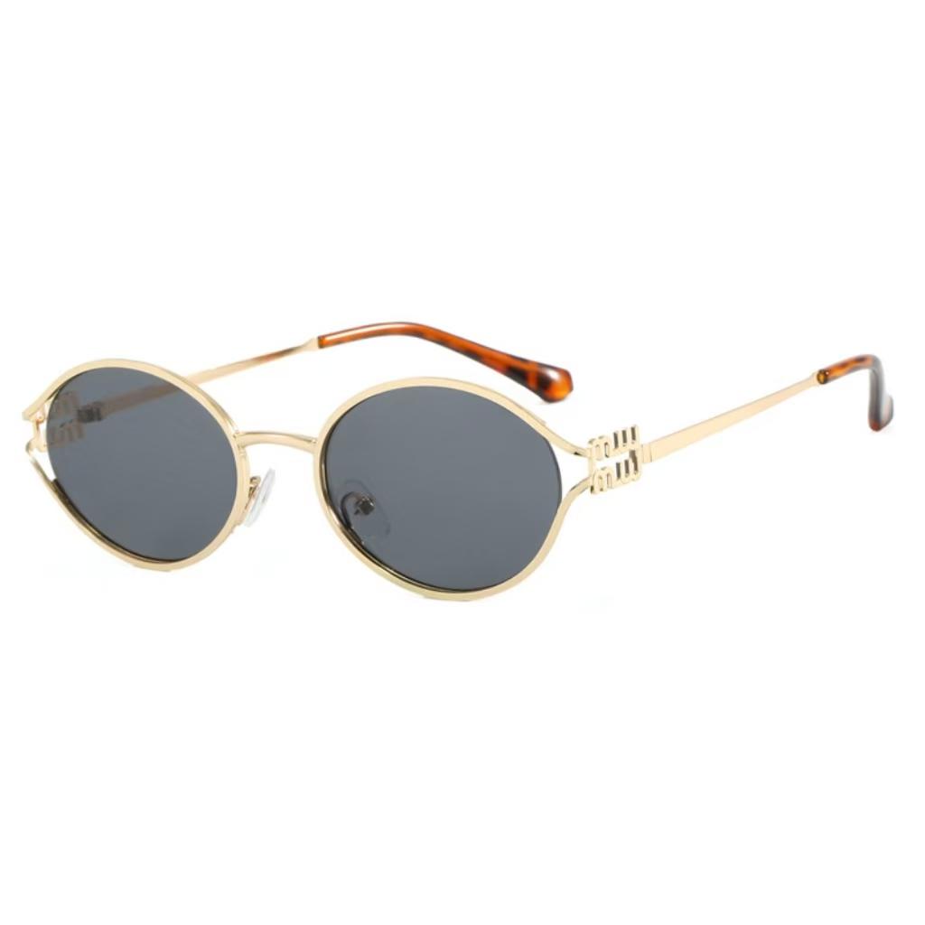2025 WM Asymmetrical Oval Sunglasses - Retro Spicy Girl Style  Multicolored Lenses Fashionable Eyewear