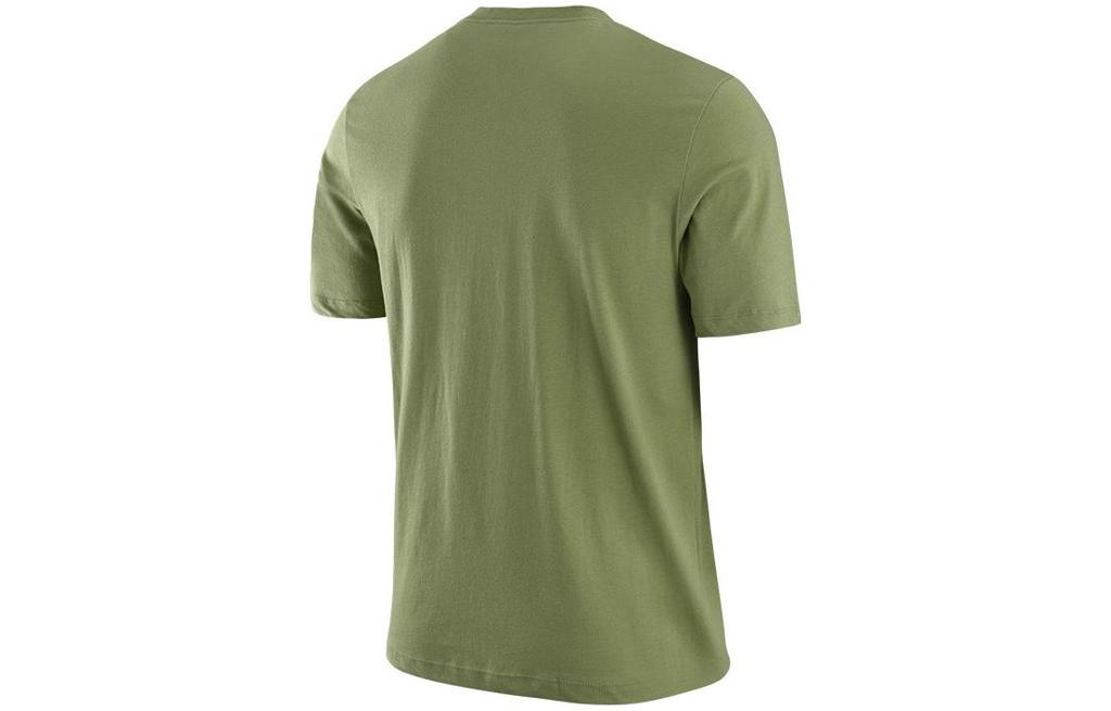 Nike T Shirts Men's Green Crew Neck Moderate Straight Fit AR4999-334