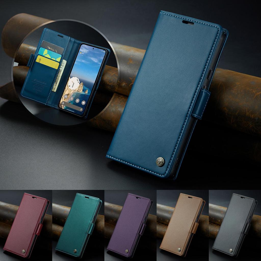 CaseMe-023 For Google Pixel 8 9 Pro/ Pixel 10/11 Pro XL 10A Luxury Magnetic Flip PU Leather Case Wallet Card Slots Cover Stand Protectives Skins Shell