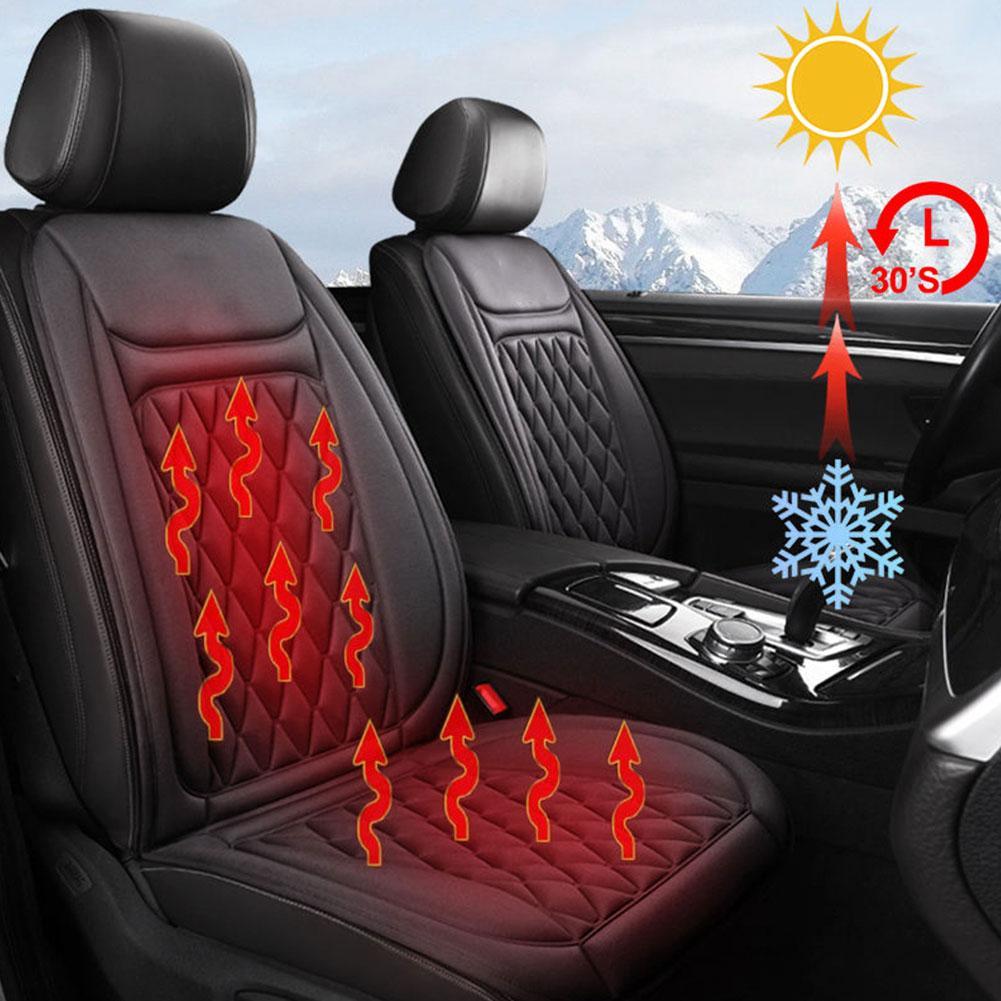 Heated Car Seat Cushion 12V/24V Fast Heating Car Seat Covers Warm Winter Seat Cover Cloth/Flannel Heater Automobile G3I8