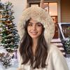 1PC Christmas Outfit Christmas Accessories Ear Flap Hat Gift Faux Fur Hat Fashion Plush Hat Warmth 55-60cm