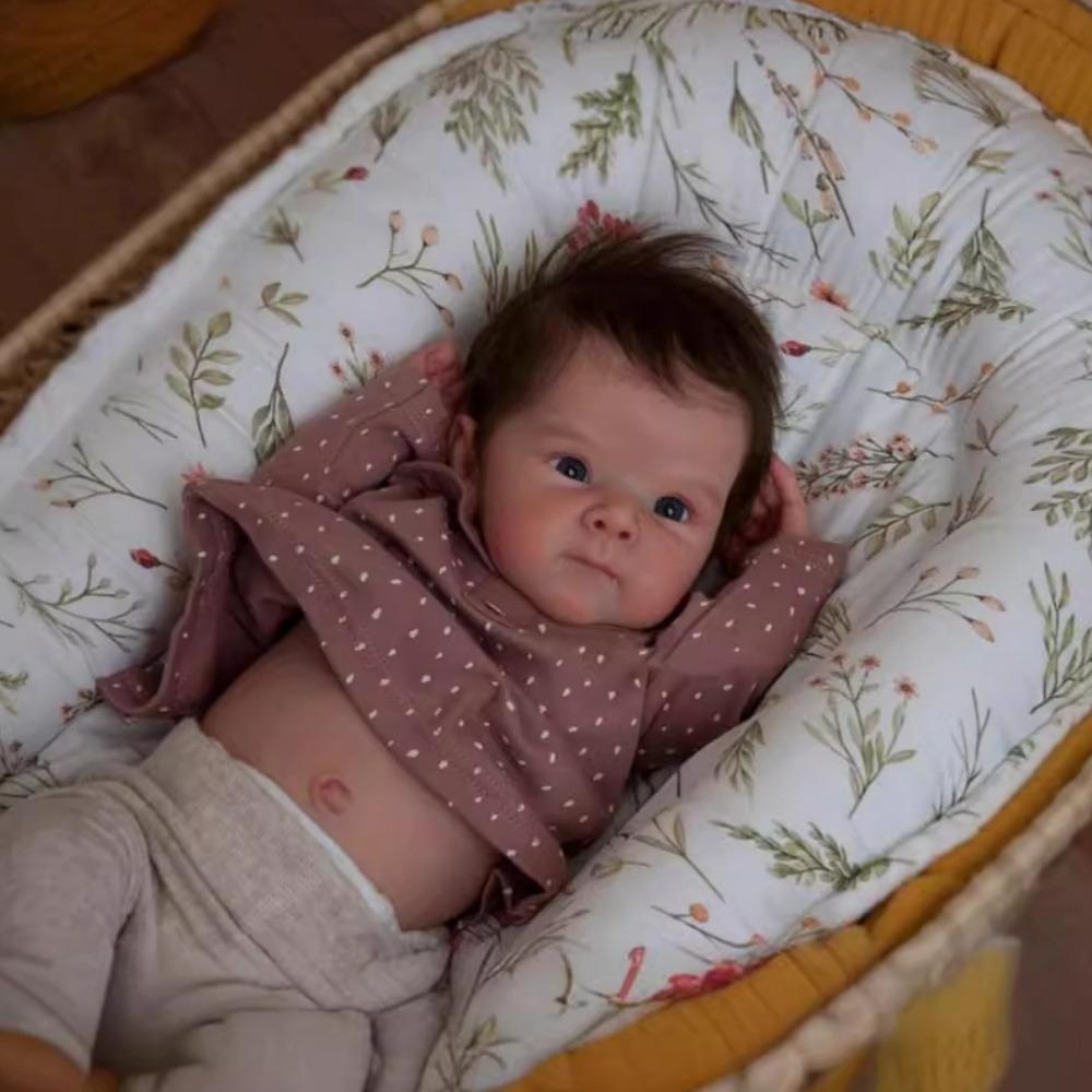 Bonecas Bebê Reborn de Silicone de Corpo Inteiro de 18 Polegadas Bettie Bebês Recém-nascidos de Aparência Real Bonecas Acabadas Pintadas 3D Pele Corpo de Pano Macio Boneca Muñeca Bebe Reborn