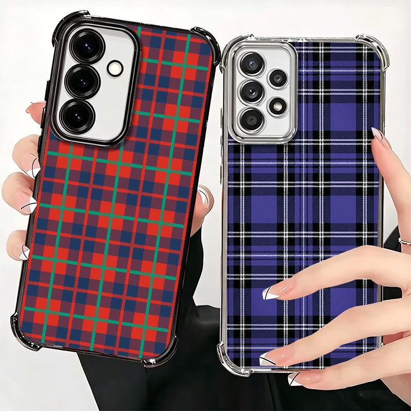Clan Stewart Tartan Plaid Pattern Soft Phone Case For Samsung A17 A27 A07 A37 A57 A16 A56 A15 A55 A14 A54 A13 A53 A26 A36 A25 A3
