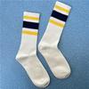 Cityboy West Coast Striped Skateboard Mid-Calf Socks for Men & Women - Trendy Workwear Style Cotton Socks