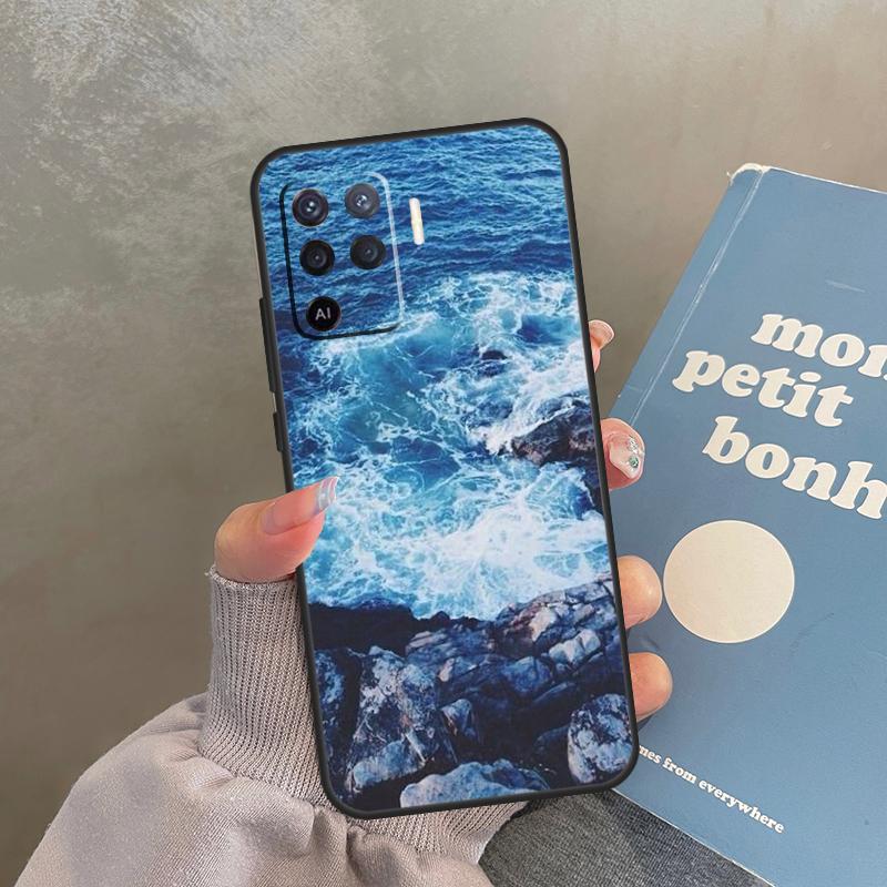 Die Wellen Meerwasser Hülle Für Oppo A74 A94 A54 A18 A38 A58 A78 A98 A40 A60 A80 A16 A76 A96 A15 A17 A77 A57S Abdeckung