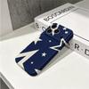 Navy Cream Oversized Star Geometric Pattern Art Film Aesthetic Protective Shockproof Bumper Phone Case Cover For iPhone 13 14 15 16 17 Pro Max Plus