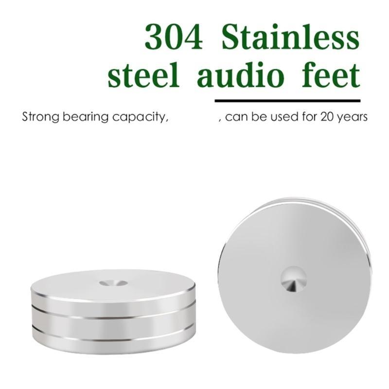 Stainless Steel Speaker Isolation Pads Auditory Shock-Absorbing Feet Enhances Vibration Reduction 49x15mm 4PCS