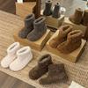Inner heightening snow boots short boots season piled thickened warm snow cotton shoes fluffy cotton boots