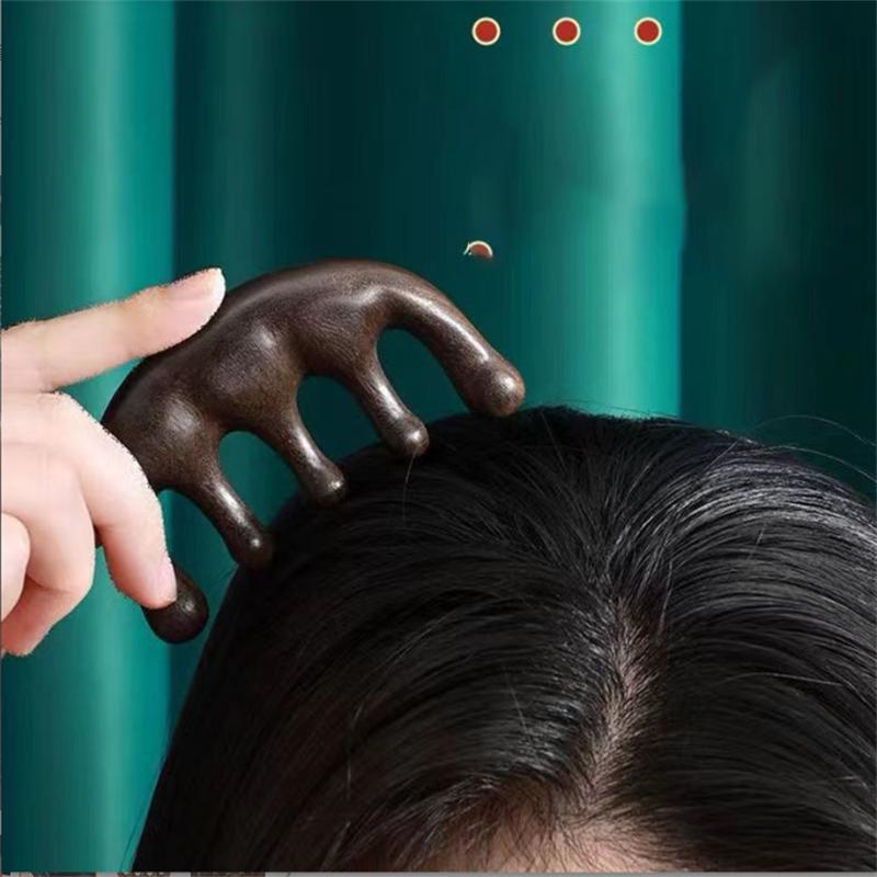 

Массажная расческа для кожи головы с широкими зубами из натурального дерева, ручной инструмент без статической головки